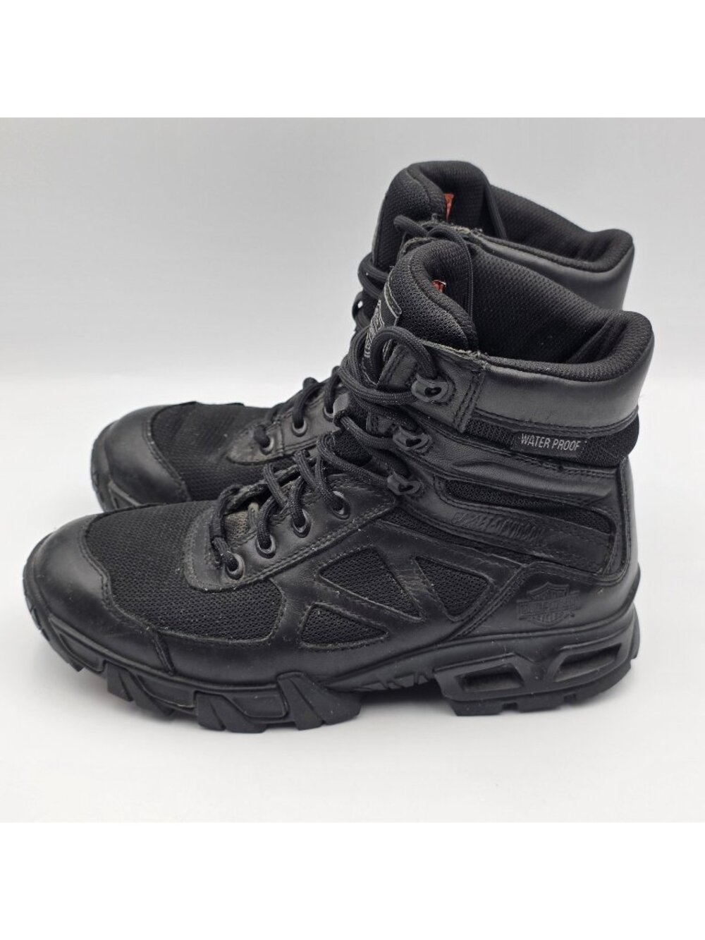 Harley-Davidson Boots Womens Size 7.5 Black Waterproof Leather Biker Ankle